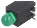 LED; in housing; 4.85mm; No.of diodes: 1; green; 20mA; 60°; 30mcd LUMEX SSF-LXH100GD-01