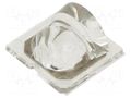 LED lens; square; plexiglass PMMA; Mounting: adhesive tape LEDIL CA13897