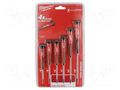 Kit: screwdrivers; precision; Phillips,slot; 6pcs. Milwaukee MW-4932471869