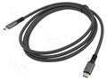 Cable; Thunderbolt 3,USB 4.0; USB C plug,both sides; 2m; PVC VCOM CU520M-2.0