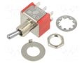 Switch: toggle; Pos: 2; DPDT; ON-ON; 2A/250VAC; 5A/28VDC; 100 E-SWITCH 100DP1T2B3M1QEH
