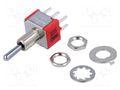 Switch: toggle; Pos: 3; DP3T; (ON)-OFF-(ON); 2A/250VAC; 5A/28VDC TE Connectivity 1-1825139-7