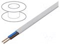 Wire; YDY; 2x1mm2; flat; wire; Cu; PVC; white; 450V,750V; 100m ELEKTROKABEL EK-YDYP-2X1