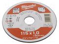 Cutting wheel; Ø: 115mm; Disc thick: 1mm; steel; 22.2mm Milwaukee MW-4932451474