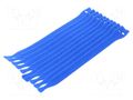 Hook and loop fastener; L: 200mm; W: 12.5mm; blue; 10pcs; -40÷85°C HELLERMANNTYTON TEXTIEM-PA66/PP-BU