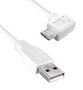 USB 2.0 A MALE TO USB 2.0 MICRO B MALE RIGHT ANGLED, 3FT LENGTH, 480MBPS, WHITE COLOR 97AC8911 3021087-03