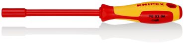 KNIPEX 98 03 06 Nut Driver with screwdriver handle insulated with multi-component grips, VDE-tested burnished 232 mm 98 03 06 4003773026099