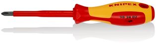 KNIPEX 98 24 02 Screwdriver for cross recessed screws Phillips® insulating multi-component handle, VDE-tested burnished 212 mm 98 24 02 4003773026457