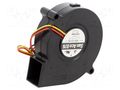 Fan: DC; blower; 12VDC; Ø76x20mm; 15m3/h; 39dBA; ball; 3900rpm SANYO DENKI 9BD12FC6-1