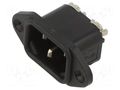 Connector: AC supply; socket; male; 10A; 250VAC; C14 (E); IEC 60320 BULGIN PX0580/TERM