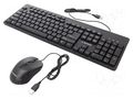 Office kit; black; universal; USB A; wired,US layout; 1.5m GEMBIRD KBS-UM-04