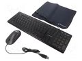 Office kit; black; USB A; wired,US layout; with LED; 1.4m GEMBIRD KBS-UML-01