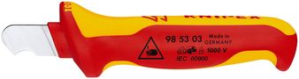 KNIPEX 98 53 03 Stripping Knife insulated with multi-component grips, VDE-tested 170 mm 98 53 03 4003773026549