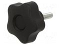 Knob; Ø: 40mm; Ext.thread: M6; 20mm; H: 27mm; technopolymer PP ELESA+GANTER VCT.40P-M6X20-C9