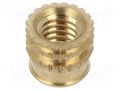 Threaded insert; brass; M4; BN 37885; L: 5.6mm; for plastic TAPPEX KVT-002M4