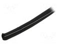 Braid; ØBraid : 32÷38mm; PET,polyester; black; -50÷125°C; incised HELLERMANNTYTON TWIST-IN-FR38-BK