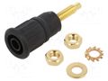 Connector: 4mm banana; socket; 1kV; 32A; black; gold-plated STÄUBLI SEB4-G-21