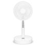 Portable flexible table and 20cm pedestal fan with Li-ion battery White 99380 8712412593958