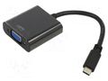 Adapter; D-Sub 15pin HD socket,USB C plug; 0.15m; black; black ART ART-OEM-C9