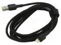 Cable; USB 2.0; Apple Lightning plug,USB A plug; 2m; black; 2.4A GREEN CELL GC-KABGC18