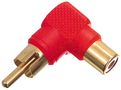 Adapter  RCA plug -socke, angled red 90° AD/RC-M:F/90-R 4012386013860