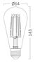 LED bulb E27 230V ST64 6W 540lm, FILAMENT, amber white 2200K, dimmable BB46-60620 5949097704727
