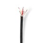 Microphone Cable | 2 x 0.35 mm² | Copper | 100.0 m | Round | PVC | Black | Reel CABR1535BK1000 5412810312177