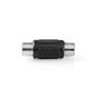 Mono Audio Adapter | RCA Female | RCA Female | Nickel Plated | Straight | ABS | Black | 1 pcs | Box CAGB24950BK 5412810288427