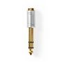 Stereo Audio Adapter | 6.35 mm Male | 3.5 mm Female | Gold Plated | Straight | Metal | Silver | 1 pcs | Box CAGC23930ME 5412810314058
