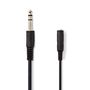 Stereo Audio Cable | 6.35 mm Male | 6.35 mm Female | Nickel Plated | 5.00 m | Round | Label CAGL23050BK50 5412810420223