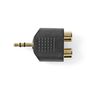 Stereo Audio Adapter | 3.5 mm Male | 2x RCA Female | Gold Plated | Straight | ABS | Black | 10 pcs | Envelope CAGP22940BKG 5412810298754