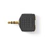 Stereo Audio Adapter | 3.5 mm Male | 2x 3.5 mm Female | Gold Plated | Straight | ABS | Black | 10 pcs | Polybag CAGP22945BKG 5412810298785