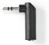 Stereo Audio Adapter 3.5 mm Male | 3.5 mm Female | Nickel Plated | Angled 90° | Metal | Black CAGP22975BK 5412810323838