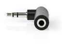 Stereo Audio Adapter 3.5 mm Male | 3.5 mm Female | Nickel Plated | Angled 90° | Metal | Black CAGP22975BK 5412810323838