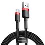 Cable USB A plug - USB C plug 1.0m QC3.0 red+black BASEUS CATKLF-B91 6953156278219