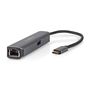 USB Multi-Port Adapter | 4-in-1 | USB 3.2 Gen 1 | USB-C™ Male | HDMI™ Output / RJ45 Female / USB-A Female / USB-C™ Female | 5 Gbps | 0.20 m | Round | Gold Plated | PVC | Anthracite | Box CCBW64220AT02 5412810414239