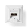 Network Wall Box | In-Wall | 2 port(s) | CAT6 | Straight | Female | Gold Plated | PVC | White | Box CCBW89200IV 5412810335268