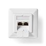 Network Wall Box | Flush Mount | 2 port(s) | CAT6 | Straight | Female | Gold Plated | PVC | White | Box CCBW89200IV 5412810335268