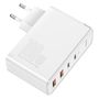 Wall Quick Charger GaN2 Pro 100W 2xUSB + 2xUSB-C QC4+ PD3.0 with USB-C Cable, White CCGAN2P-L02 6953156204690