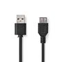 USB Cable | USB 2.0 | USB-A Male | USB-A Female | 480 Mbps | Nickel Plated | 1.00 m | Round | PVC | Black | Box CCGB60010BK10 5412810416394