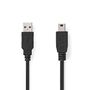 USB Cable | USB 2.0 | USB-A Male | USB Mini-B 5 pin Male | 480 Mbps | Nickel Plated | 1.00 m | Round | PVC | Black | Box CCGB60300BK10 5412810416400