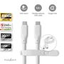 USB Cable | USB 3.2 Gen 2 | USB-C™ Male | USB-C™ Male | 240 W | 8K@30Hz | 20 Gbps | Nickel Plated | 1.00 m | Round | Silicone | White | Box CCGB64810WT10 5412810418022