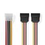 Internal Power cable | Molex Male | 2x SATA 15-Pin Female | Gold Plated | 0.15 m | Round | PVC | Multi Colour | Box CCGB73520VA015 5412810422333