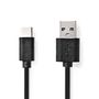 USB Cable | USB 2.0 | USB-A Male | USB-C™ Male | 15 W | 480 Mbps | Nickel Plated | 1.00 m | Round | PVC | Black | Label CCGL60600BK10 5412810421671