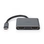 USB Multi-Port Adapter | 2-in-1 | USB 3.2 Gen 1 | USB-C™ Male | 2x HDMI™ | 0.10 m | Round | Nickel Plated | PVC | Black | Envelope CCGP64670BK01 5412810411559
