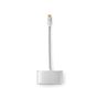USB Multi-Port Adapter | 3-in-1 | USB 3.2 Gen 1 | USB-C™ Male | USB-A Female / USB-C™ Female / VGA Female | 5 Gbps | 0.20 m | Round | Gold Plated | Braided / Nylon | Silver | Cover Window Box CCTB64760AL02 5412810262861