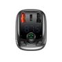 Bluetooth FM Modulator Car Quick Charger 12-24V 2xUSB + USB-C 5A, Black CCTM-B01 6953156205253; 6953156297166