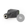 CCTV Security Connector | 3-Way Terminal Block | 3.5mm Jack Female | Female | Black / Green CCTVCF50BK5 5412810309610