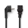 Power Cable | Plug with earth contact male | IEC-320-C19 | Angled | Straight | Nickel Plated | 2.00 m | Round | PVC | Black | Box CEGB10300BK20 5412810427369