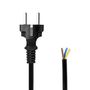 Power Cable | Plug with earth contact male | Open | Straight | Straight | Nickel Plated | 3.00 m | Round | PVC | Black | Label CEGL11930BK 5412810427666